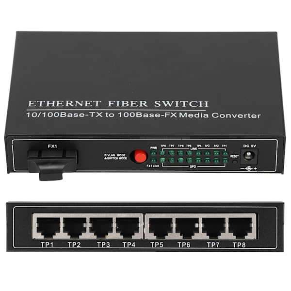 Ethernet-kuitukytkin TBC‑MC3418ED20 Plug Play Vakaa Vankka Alumiiniseos Tietokoneverkko Kytkimet 100‑240VUK Pistoke