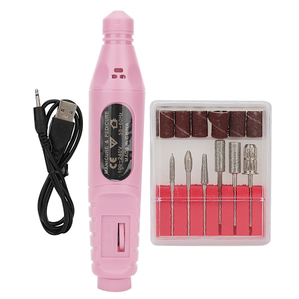 USB -kannettava sähköinen kynsiporakone kynsiporakone manikyyri kynsilakkatyökalu KitPink USB