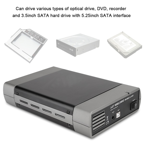 5,25-tums optisk drivenhet extern USB2.0 SATA-gränssnitt datortillbehör 110-240VUS-kontakt