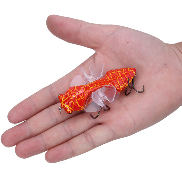 Hard Fish Lure Bionic Cicada Shape fiskebete med roterande snurrar Propeller Diskantkrok 7,5 cmY238-2