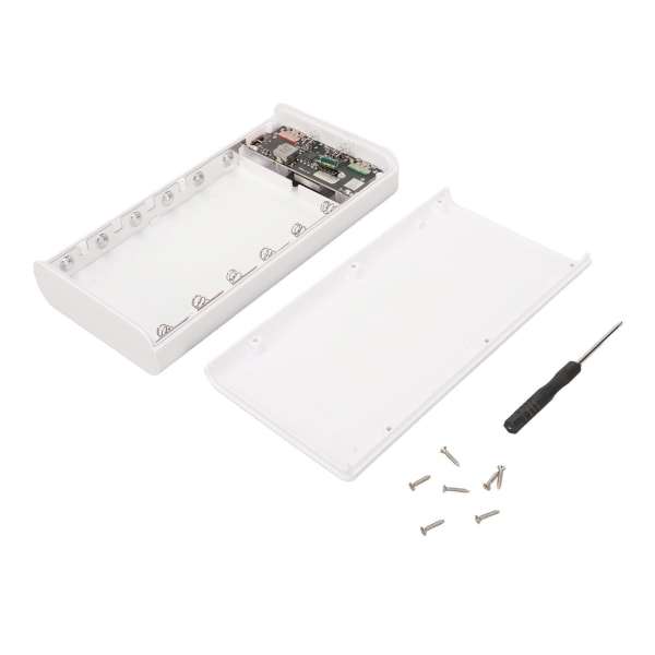 22,5W snabbladdning DIY Power Bank Box 6x21700 Batteriladdare Case Vit Power Bank Plastskal