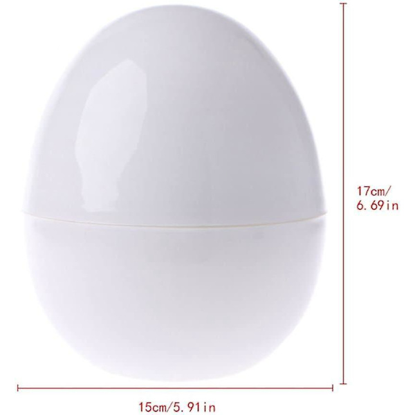 Hurtig Eggkoker - Kok 4 Egg, Hardkokte eller Posjerte, på 5 Minutter - Spesielle Formekokeverktøy - Hvit, 5.5*6.3
