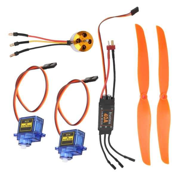 A2212 1000KV Borstlös Motor 40A ESC SG90 9G Mikro Servo 1060 Propeller för RC-plan (1000KV Motor 40A ESC 9G Servo 1060 Propeller )
