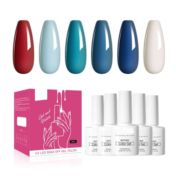 6 farver neglelak gel maling langtidsholdbar forhindre revner neglelak lim til salon hjemmebrug