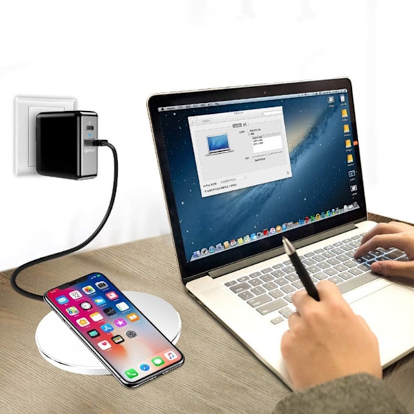 Trådløs lader 7.5W Hurtig trådløs ladeplate Kompatibel for iPhone 8