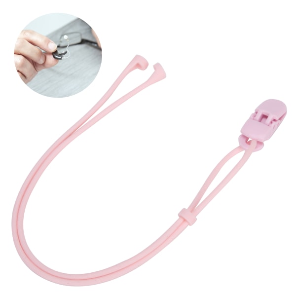 BTE Høreapparater Clip Rope Silikone Elastisk AntiLoss sikkerhedssnor til børn (Pink)