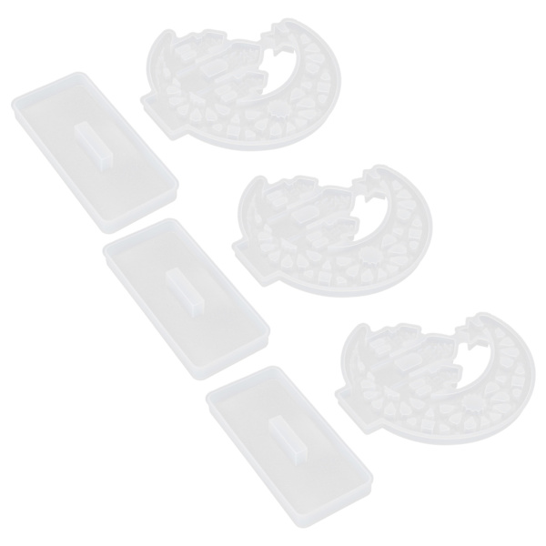 3 sæt epoxyforme harpiksstøbeforme DIY håndlavede silikone Crystal Castle Borddekoration
