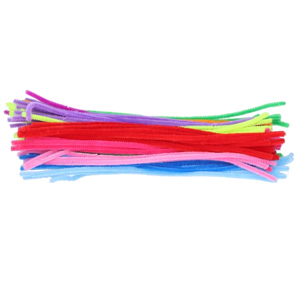 2-pack blandade färger chenille-stjälkar med plastögon för studenter handgjorda hantverksmaterial