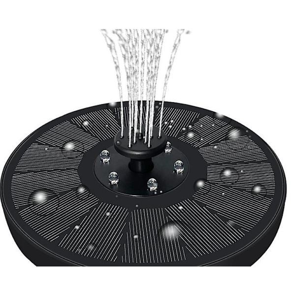 3,5W Solcellsdriven Fontän med 7 Färgglada LED-lampor, Utomhus Flytande Solcellsfontän Pump Solcellsfontän Damm med 6 Munstycken för Fågelbad, Damm, Pool, Trädgårdsfontän