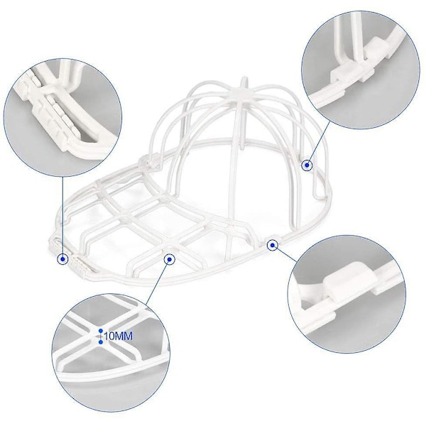 Keps Tvättare Baseball Keps Rengörare Keps Skydd Anti - Deformation Svart Vit 2-pack svart