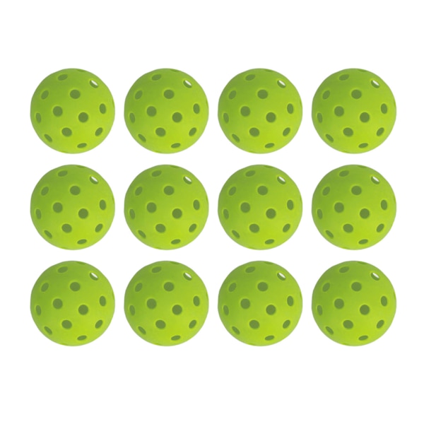 12 st 74 mm 40 hål Pickleballs PE-plast Hög elasticitet Pickleball Utomhus Hålbollar Gröna