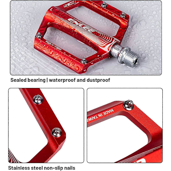 Sykkelpedaler, 9/16 tommer sykkelpedaler, MTB Sklisikker Maskinert Aluminium Legering Barnesykkel