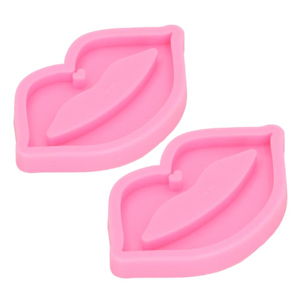 2 stk. læbeformede silikoneforme, fleksible DIY fondantforme, kagedekorationsforme til kagebutik
