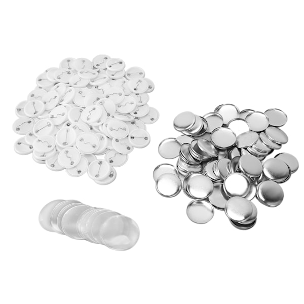 100 set knappnålsknappdelar rund form metallbaksida knapp DIY tom knappmärke delar set för kläder ryggsäckar 37mm/1.5in