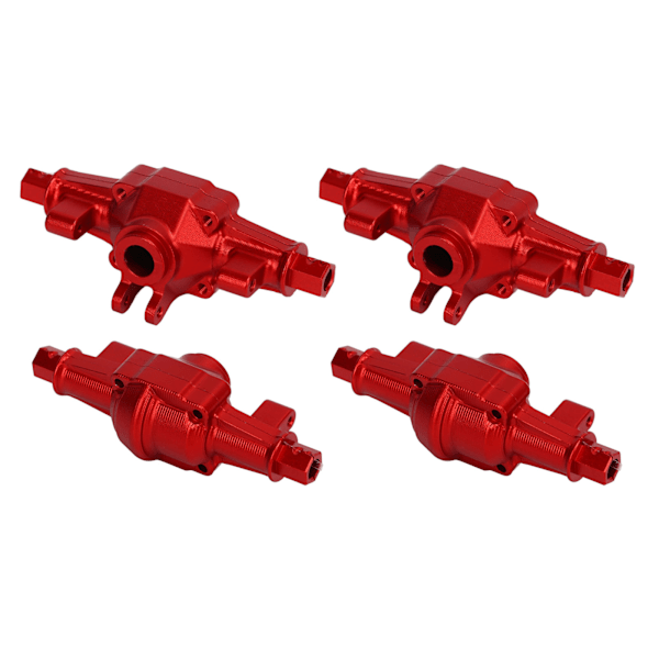 RC Front Rear Axle Housing Set Aluminiumlegering RC Axle Shell Upgrade Parts for FCX24 1/24 Crawler 6.2cm Rød
