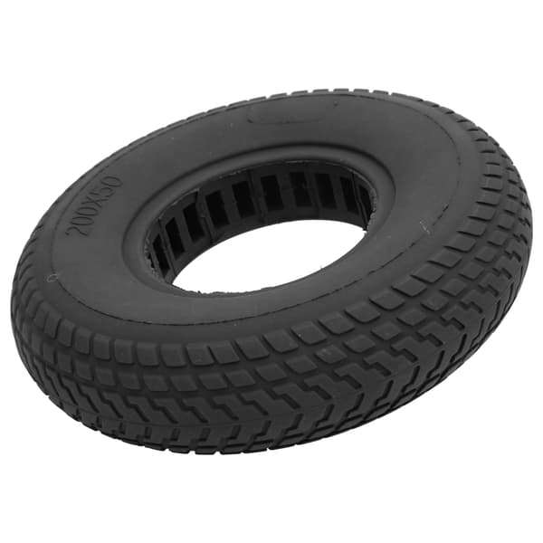 200x50mm Eksplosjonssikkert solid dekk Gummihjul Hul ut demping for elektrisk sparkesykkel (Svart)