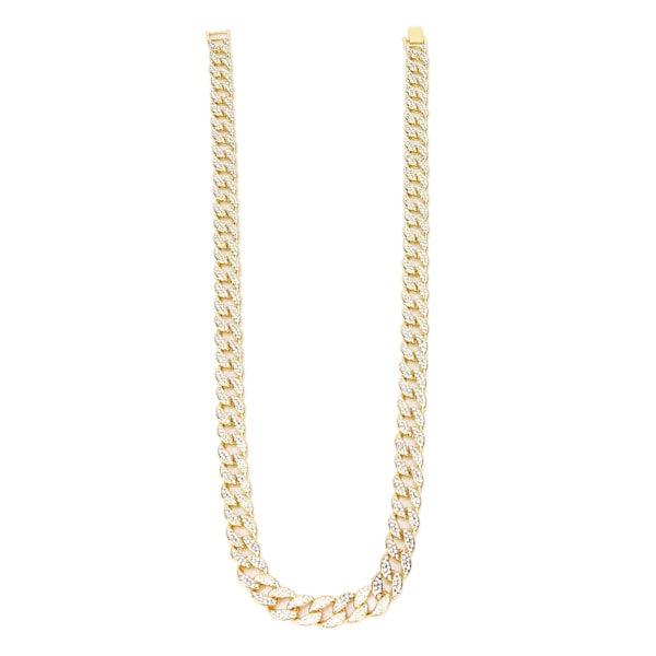 Chain Necklace Rhinestones Alloy Hip Hop Style 30in Jewelry Clothes Decorative AccessoriesGold