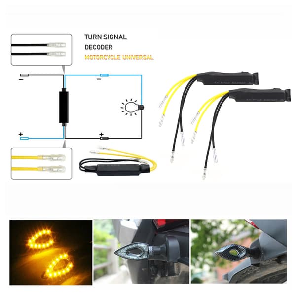 2 stk DC12V 21W LED Motstand Dekoder Feilfri Kansellerer Ensidig Ledning for Motorsykkel Blinklys