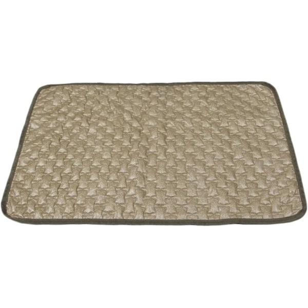 Køletæppe til kæledyr til sommer, isoleret issilkepude med ble til indendørs sæde, Khaki, størrelse S (35 * 45 cm)