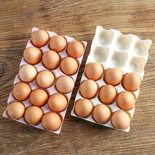 4 Stykker Plast Eggboks, Eggbrett Oppbevaringsboks, Egg Oppbevaringsboks, for Kortdesign Sklisikker Eggdispenser, 15 Ruter, 4 Farger