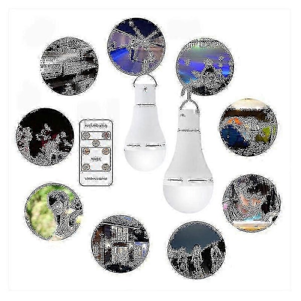 USB Uppladdningsbar Lampa Med Fjärrkontroll, 7W LED Batterilampor, E27 Touch Dimbar Lampa Med Timerfunktion, Utomhus Camping Nödsituationer