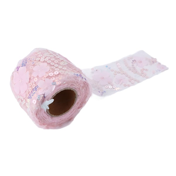 Tulle stof DIY håndværk slidstyrke lille flash bærbar polyester pailletter tyl rulle 6cm lyserød