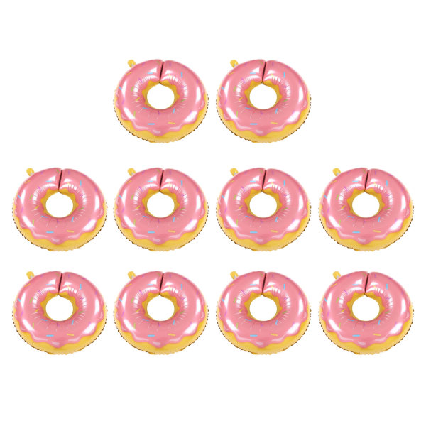 10 stk donut balloner aluminiumsfolie Holdbar livlig lys pink meget brugte slik balloner til baby shower fødselsdag