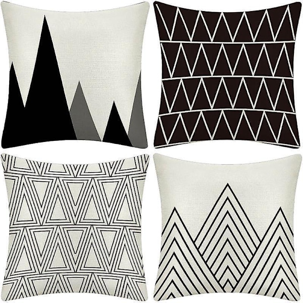 Pudebetræk Superbløde Pudebetræk Pude Betræk Dekoration til Soveværelse Seng Hjem Bil Sofa 45 x 45 cm (Geometri)