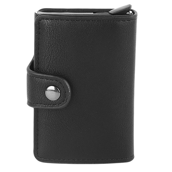 Korthållare i PU-läder med spänne, bifold RFID-blockerande minimalistisk smal korthållare för män och kvinnor