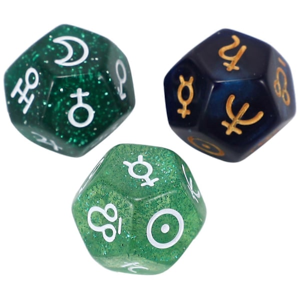 9 stk. Perle 12-sidet Astrologi Zodiak Tegn Terninger For Konstellasjon Spådom Leker Multi Sidet Terninger
