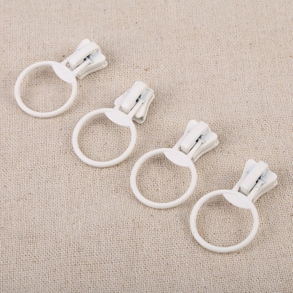 20 st Metalllegering dragkedja Sliders Storlek #5 Circle Ring Fästelement Reparation Kit (Vit)