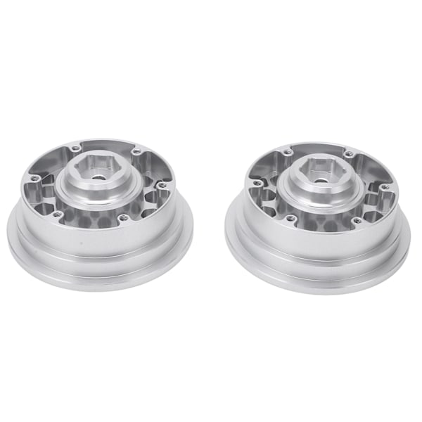 2 st RC-hjulnavsats i professionell aluminiumlegering för Axial SCX6 1/6 RC-bil silver