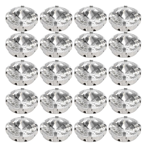 20 kpl kynsitimantteja, kiiltäviä DIY-käsinompelukoristeita vaatteisiin (15 mm pyöreä muoto)