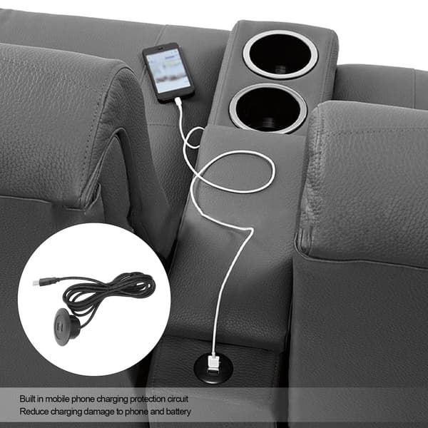 Musta uppoasennettava kaksois-USB-latauspistoke - 1 kpl