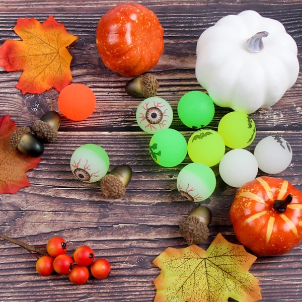 50 kpl Halloween pomppupalloa 29MM Halloween-aiheiset pelottavat silmäpallot, jotka hohtavat pimeässä, lahja lapsille Halloween-juhliin