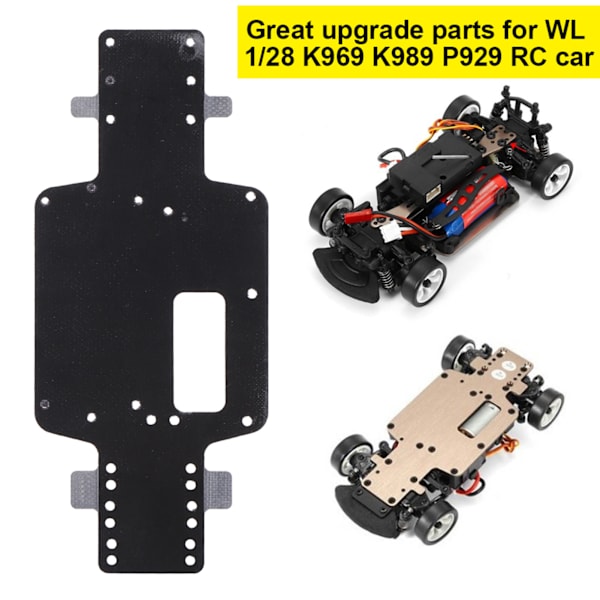 Glasfiber hovedchassis RC bilundervognssæt til WL 1/28 K969 K989 P929Sort