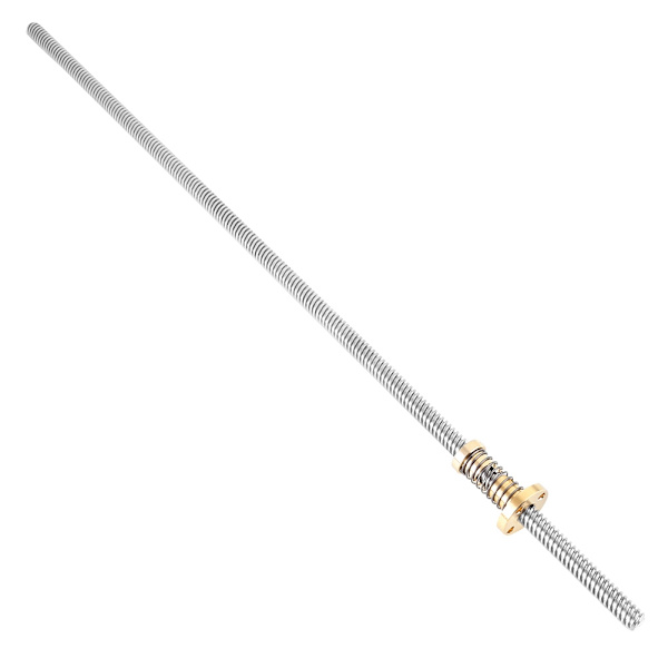 T8 gängstångsskruv med fjäderbelastad mutter för 3D-skrivare (400 mm)