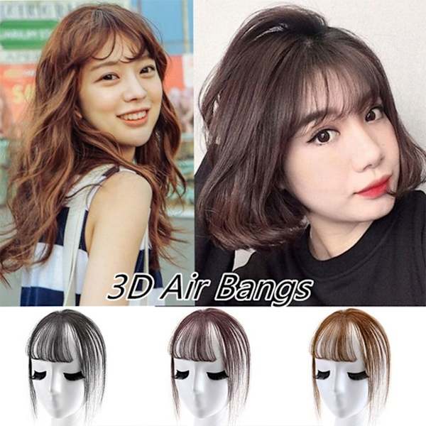 3D Air Bangs Hair Topper Extension Usynlig Sømløs Tynd Neat Air Bangs