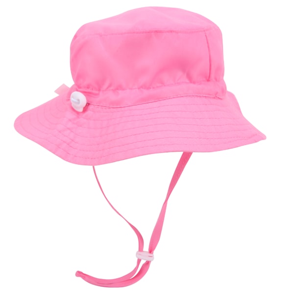 Barnas solhatt med justerbar vindtett stropp trykt strandlue solhatt for barn rosa M (50-54)