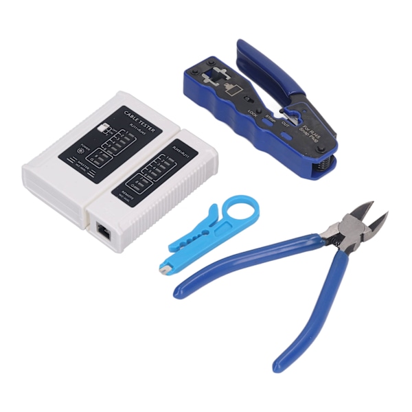 RJ45 Crimp Tool Kit Pass Through All in One Ethernet Crimper for Cat5e Cat6 Cat6a 8P8C Modular Connector Crimping
