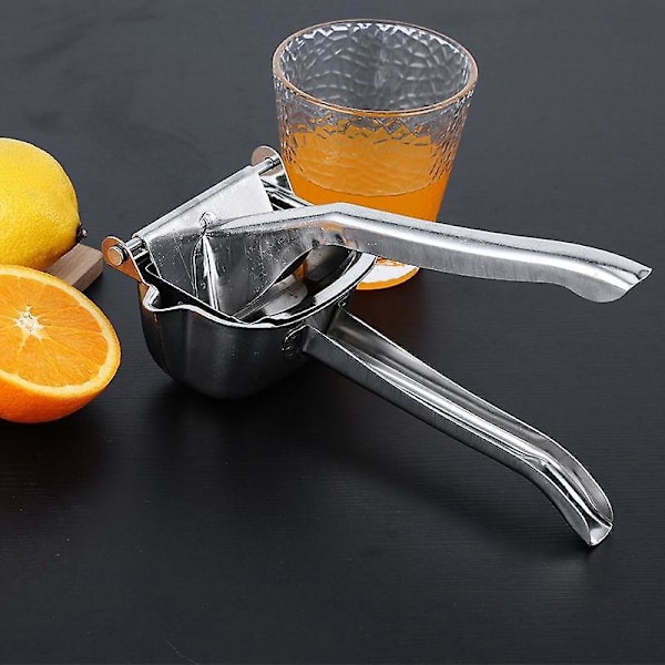 Manuel Citruspresser i Rustfrit Stål - Robust Håndpres til Frisk Appelsin-, Lime- og Grapefrugtjuice