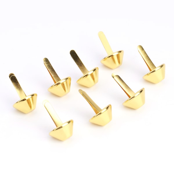 50 stk Pung Håndtaske Keglefødder Nailhead Stud Spike Læder Craft Supplies (Guld 15mm)