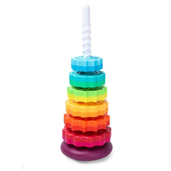Baby Infant Toy Rainbow Revolving Tower Baby Stacking Toy Rainbow Tower Stacking Games Stacking Blocks