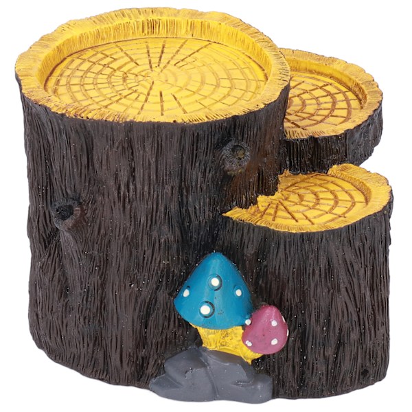 Harpiks Mini Stump Form Gjemmested Hull Trehule Kunstige Akvarium Planter Ornamenter for Ly