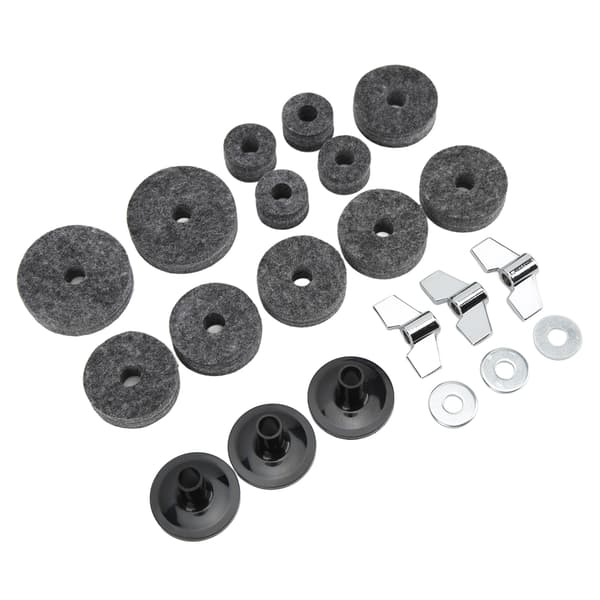 21 stk. tilbehør for utskifting av cymbaler, filtskiver, vingemuttere, skiver for Hi Hat Clutch Cup Grå