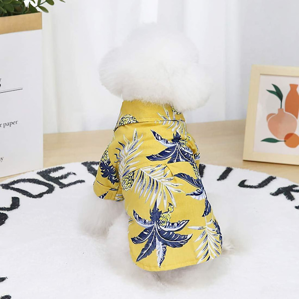 Gul Hawaiian Coconut Tank Top Shirt til små hunde og hvalpe