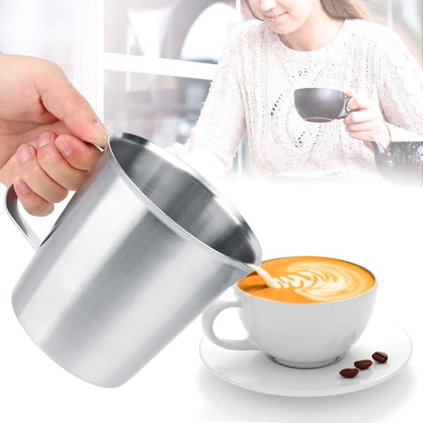 1000 ml mælkeskummerkande i rustfrit stål, kaffemælkekande med skala til latte art