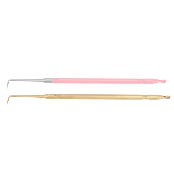 2 stk B6 Vippebukkeløfteværktøj Buet spids kort kam Rustfrit stål Vippeseparationsstang Guld Pink