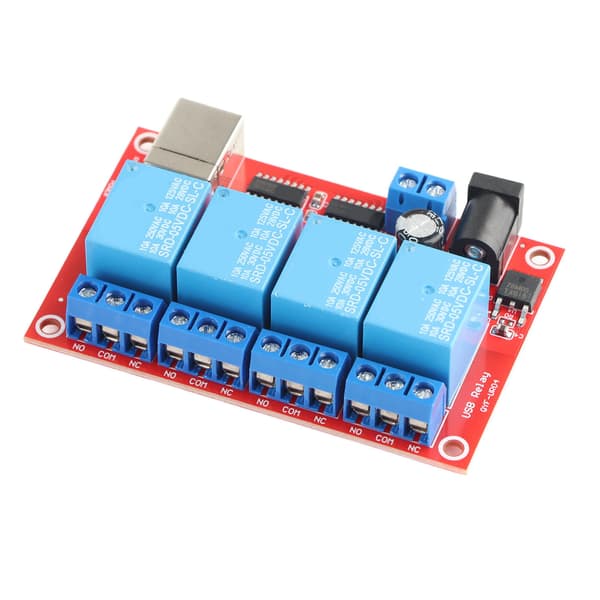 4-kanals relæmodul USB-drevfri DC-relækort computerstyring PLC-kort 3 driftstilstande 5V