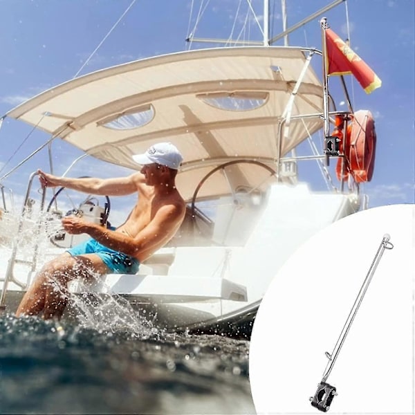 Marine Båt Flaggstang - Flaggstang i rustfritt stål for yacht - Marine flaggstang for båter stangholder, justerbar flaggstang for marine yachter